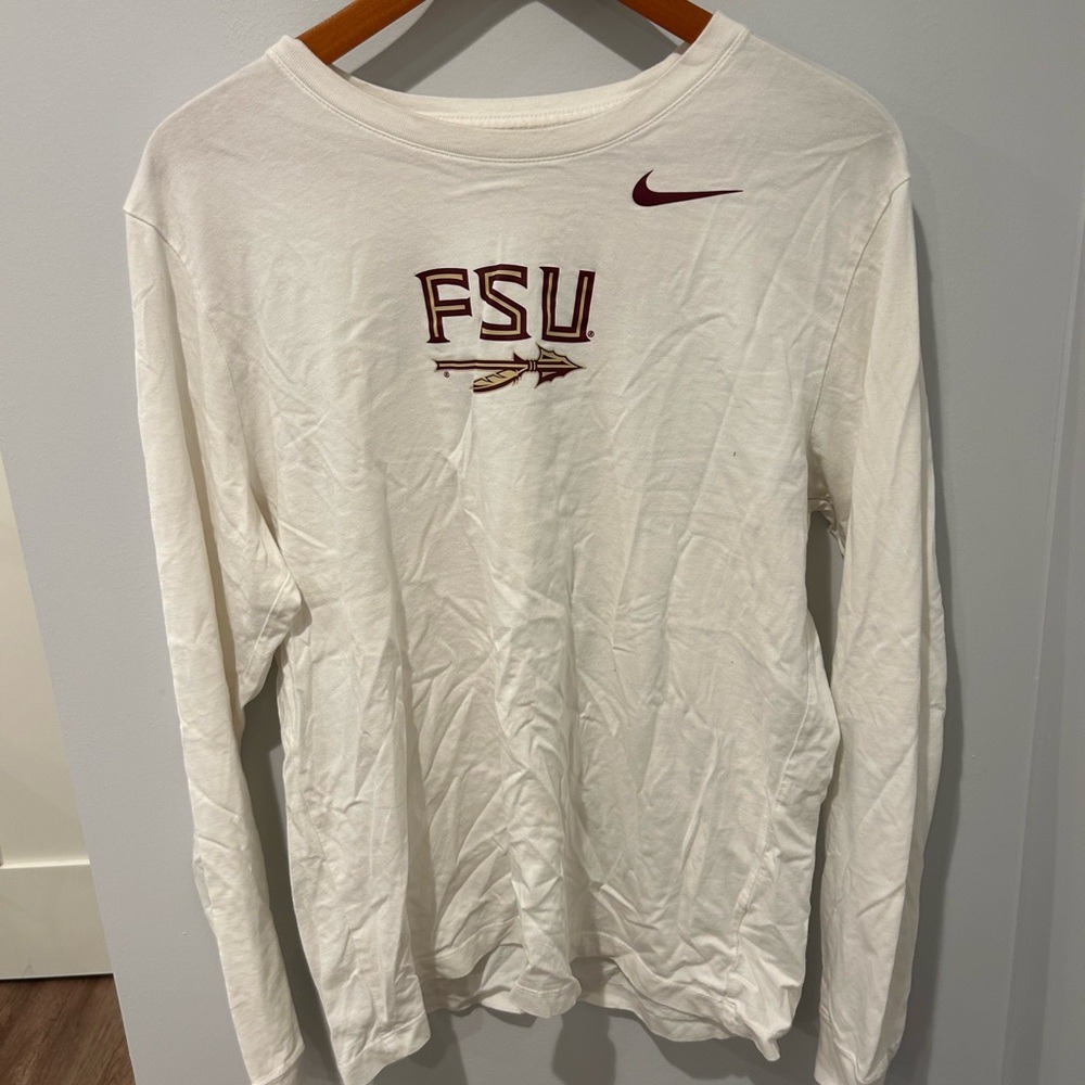 Nike Men's White Long Sleeve FSU Tee